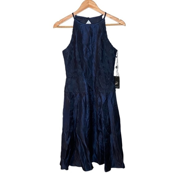 NWT Adrianna Papell Fit and Flare Midnight Blue Dress - Picture 2 of 10